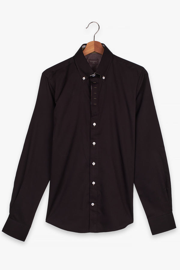 Roma Iconic Satin Man Shirt Black