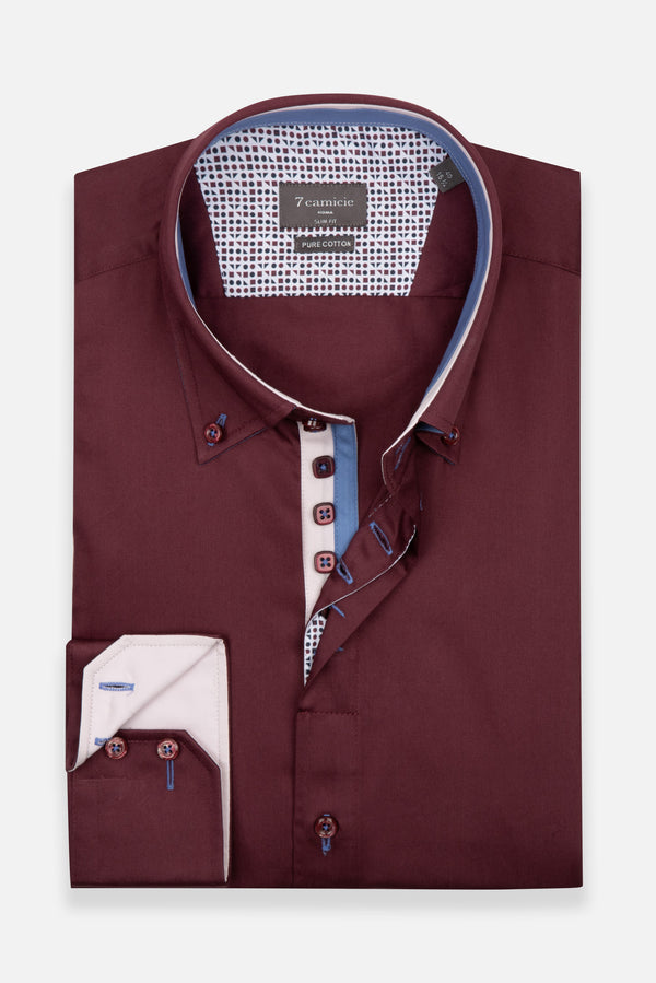 Camicia Uomo Roma Iconic Satin Rosso