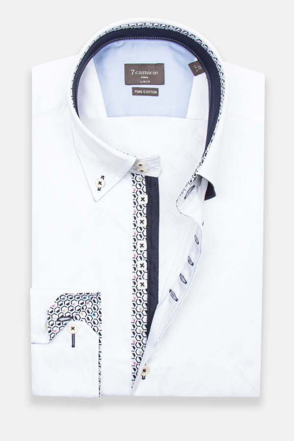 Camicia Uomo Roma Iconic Satin Bianco