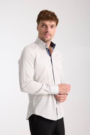 Camisa Hombre Roma Iconic Satin Gris