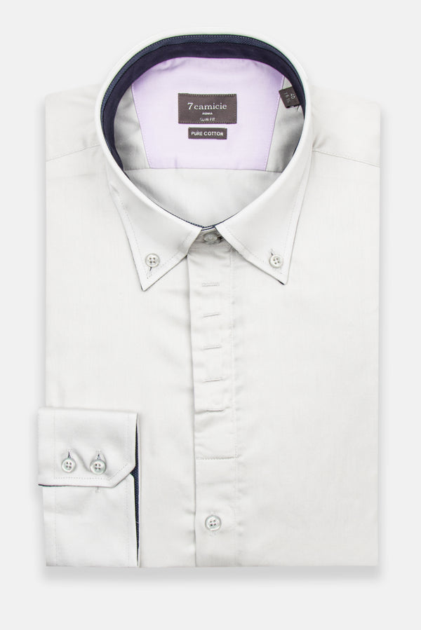 Camicia Uomo Roma Iconic Satin Grigio