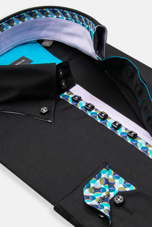 Camicia Uomo Roma Iconic Satin Nero