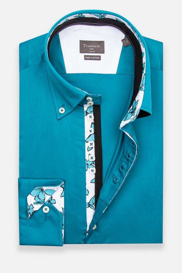 Camicia Uomo Roma Iconic Satin Verde