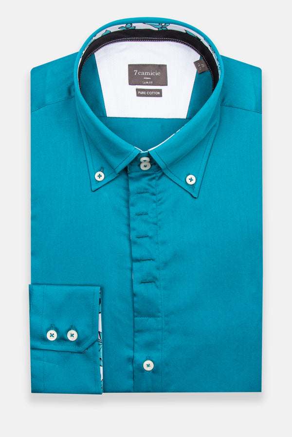 Camicia Uomo Roma Iconic Satin Verde