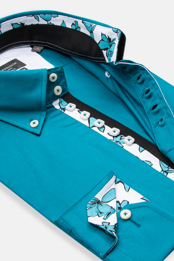 Camicia Uomo Roma Iconic Satin Verde
