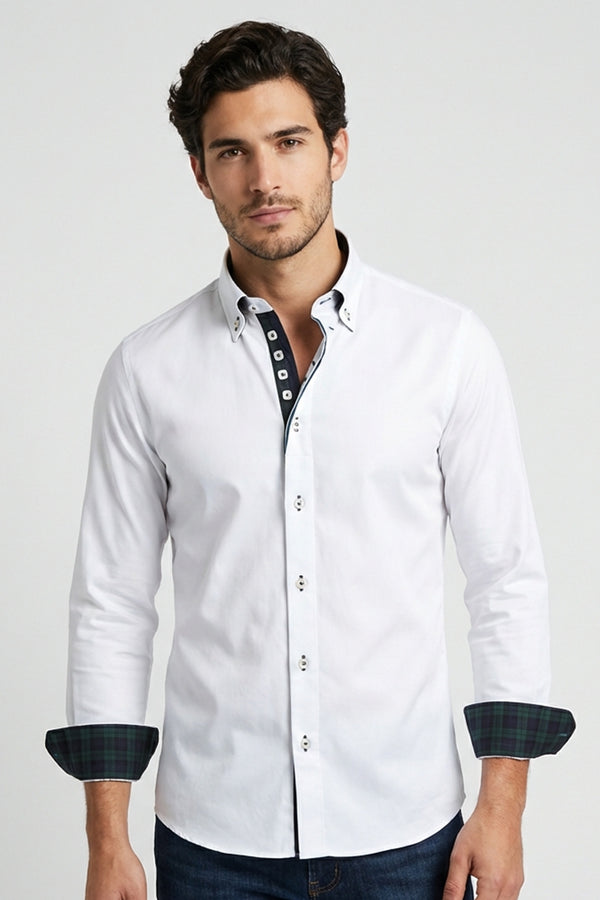 Chemise Homme Roma Iconic Satin Blanc