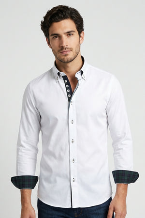 Camicia Uomo Roma Iconic Satin Bianco