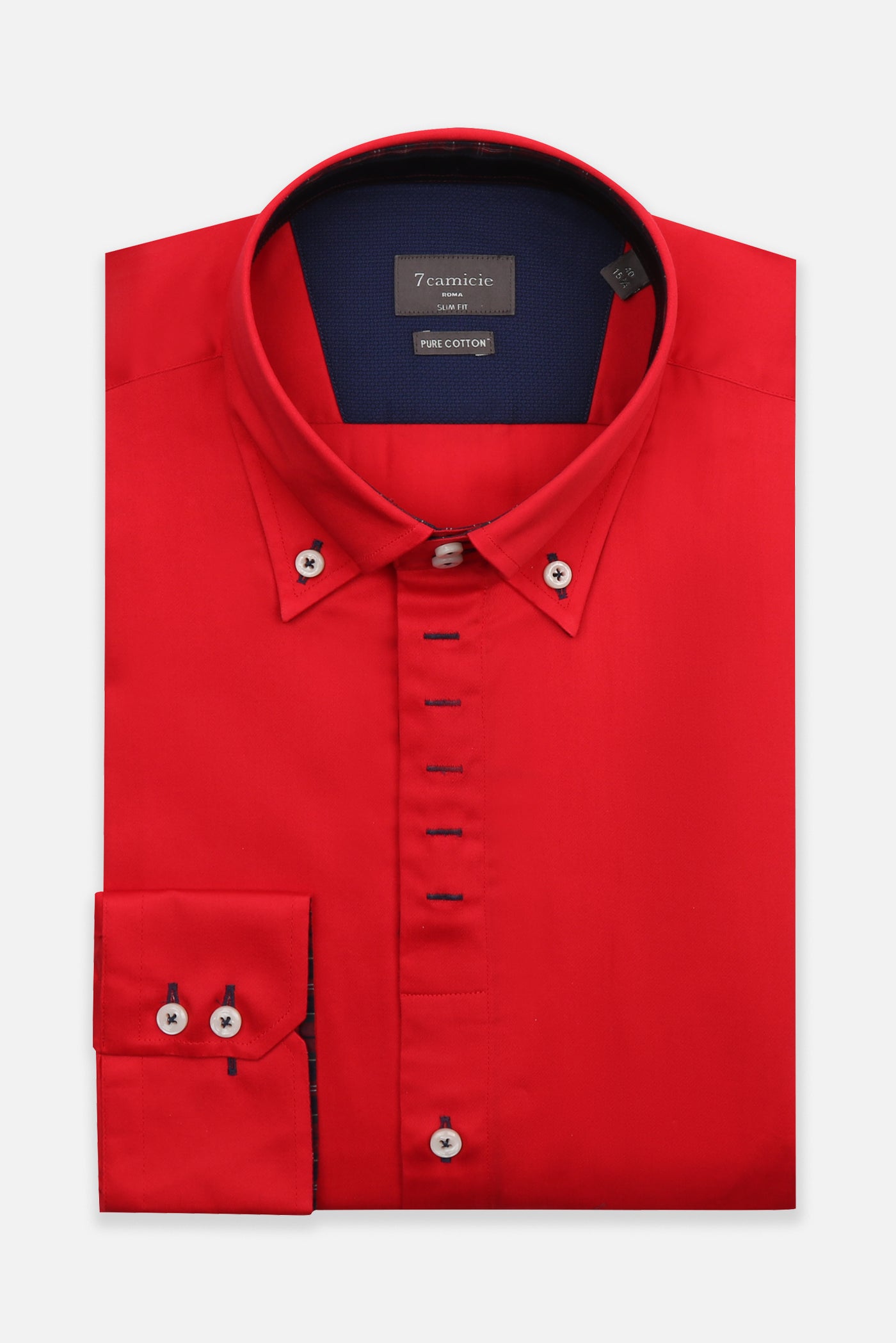 Roma Iconic Satin Man Shirt Red 45/2XL Roma Iconic Satin Man Shirt Red 45/2XL