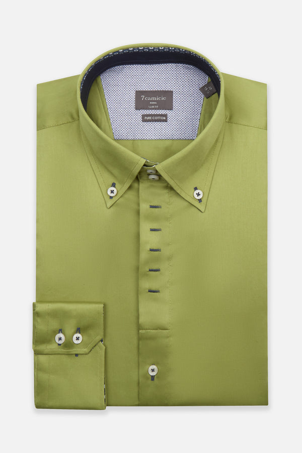 Roma Satin Man Shirt Green