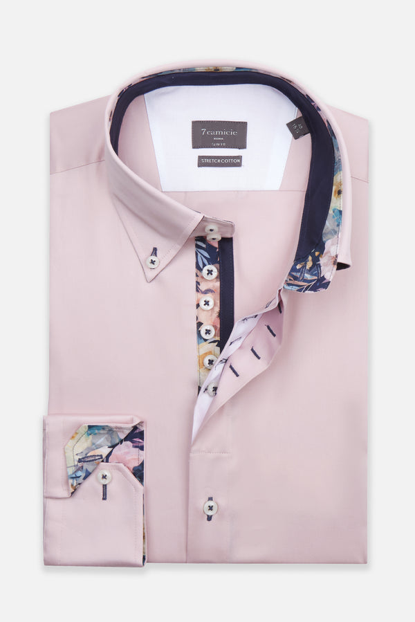 Roma Satin Man Shirt Pink