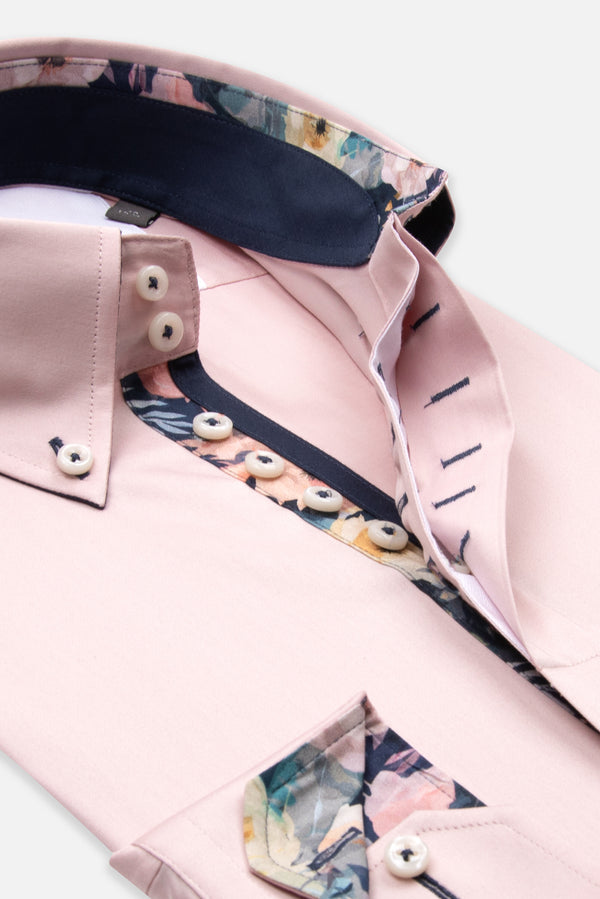 Roma Satin Man Shirt Pink