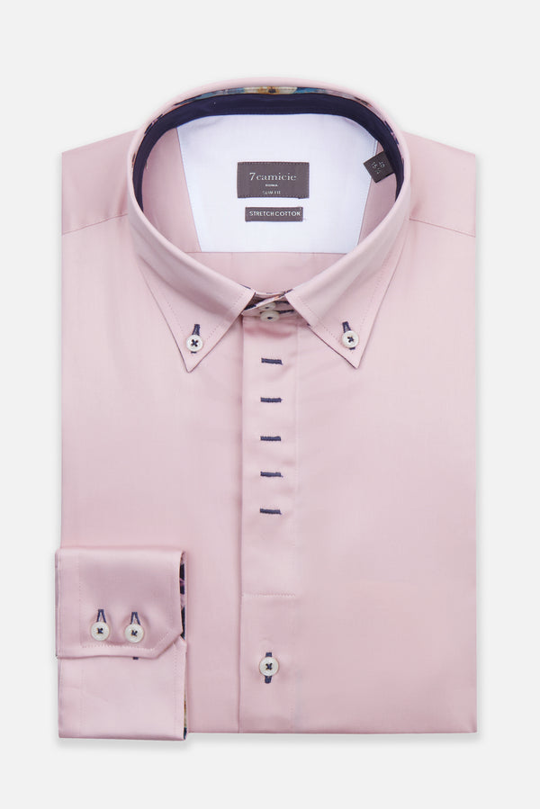 Roma Satin Man Shirt Pink