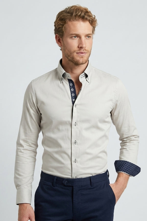 Camisa Hombre Roma Iconic Satin Gris