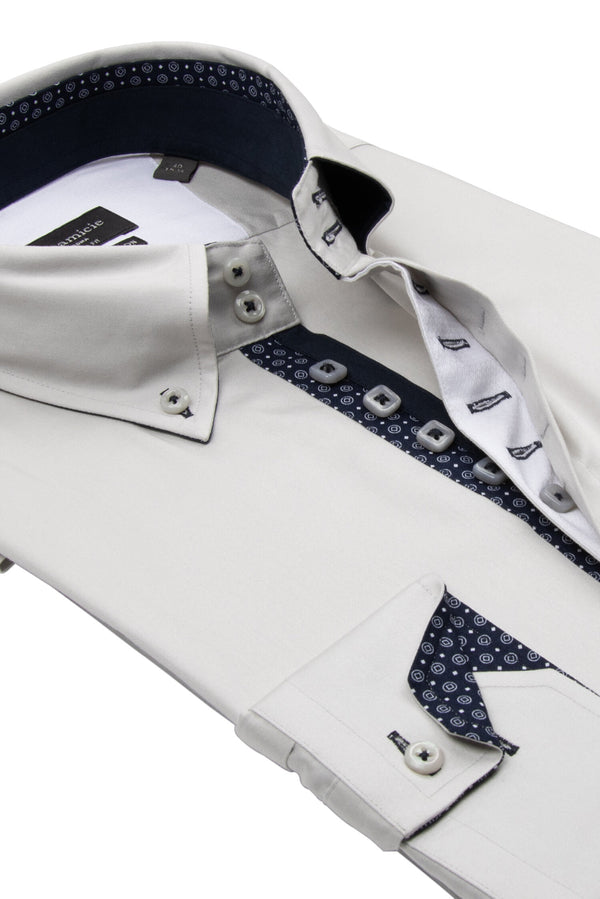 Camisa Hombre Roma Iconic Satin Gris