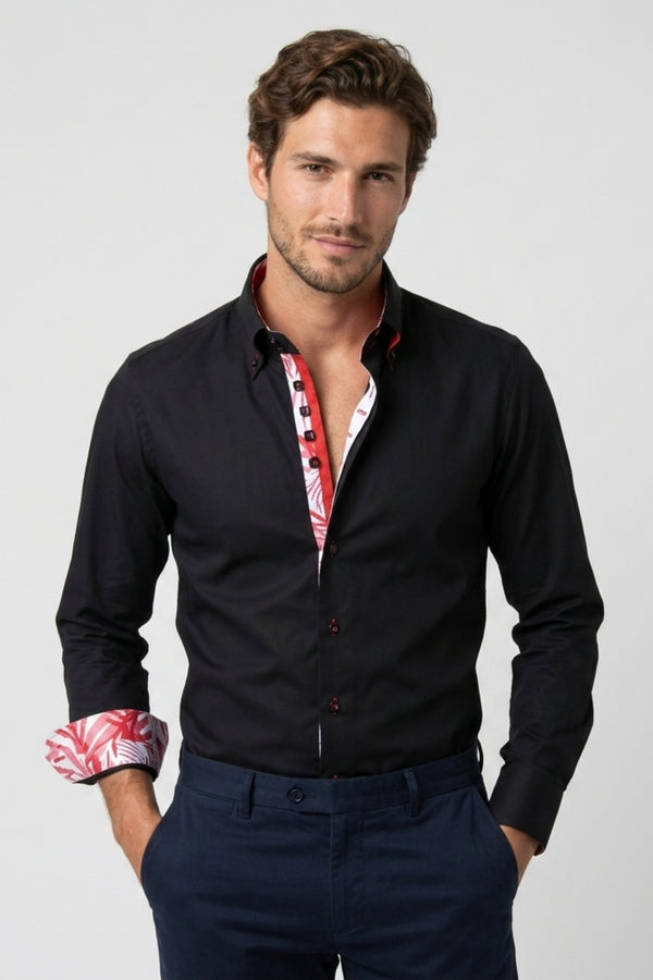 Roma Iconic Satin Men’s Shirt Black