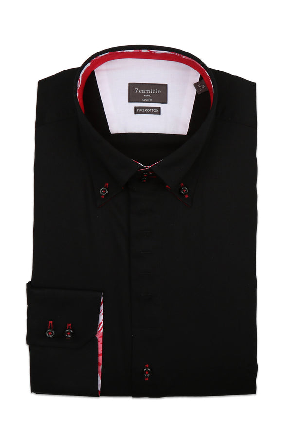 Roma Iconic Satin Men’s Shirt Black