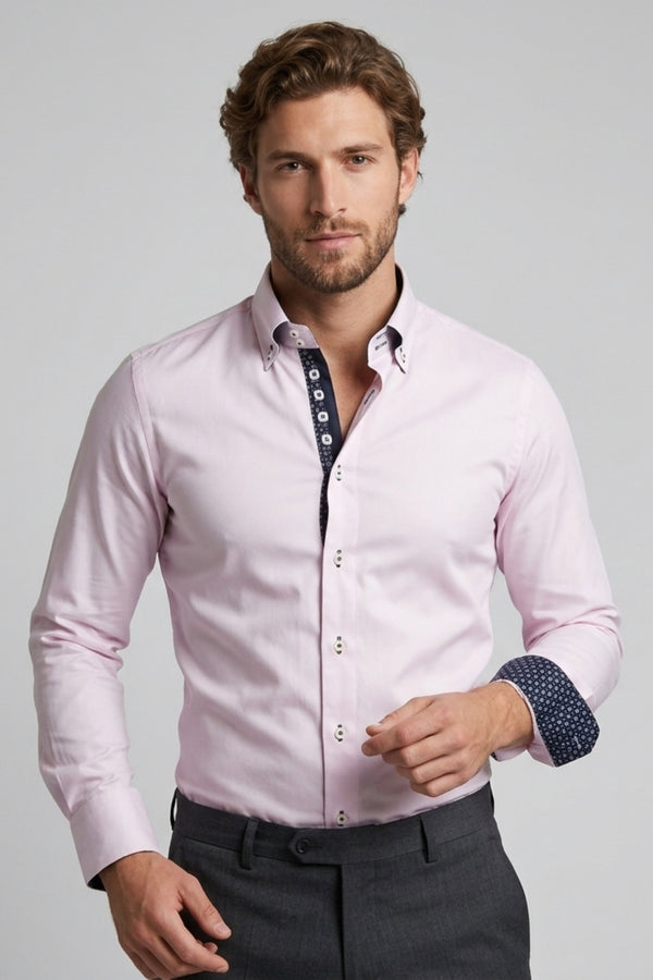 Chemise Homme Roma Iconic Satin Rose
