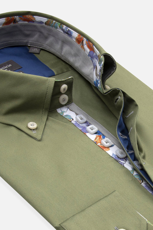 Chemise Homme Roma Iconic Satin Vert