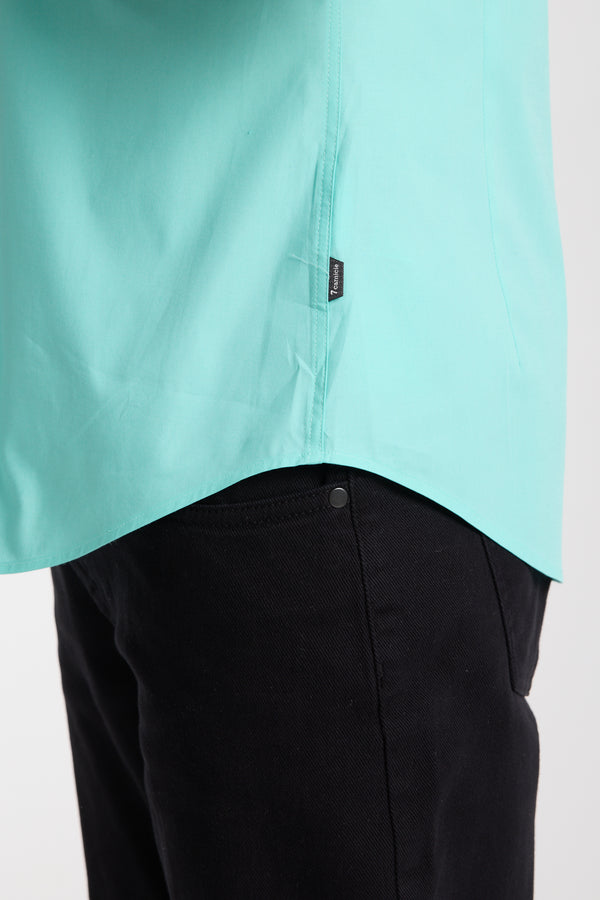 Chemise Homme Manche Courte Roma Iconic Popelin Stretch Vert