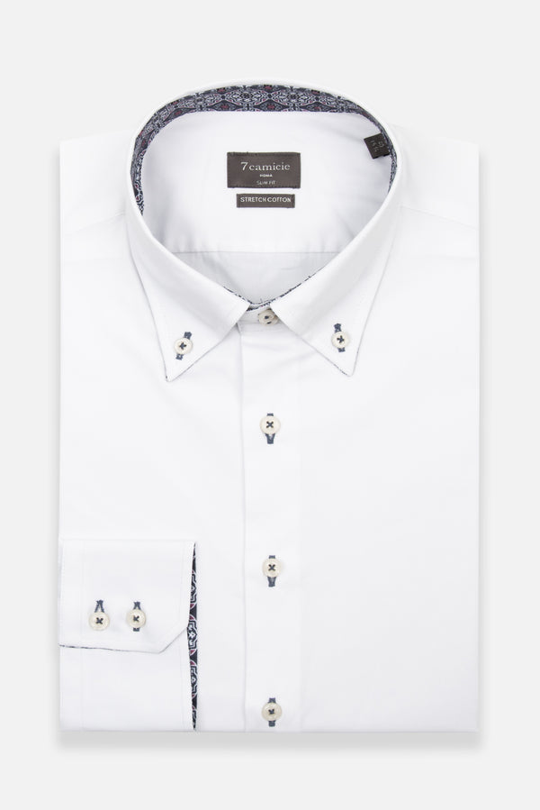 Roma Sport Poplin Stretch Man Shirt White