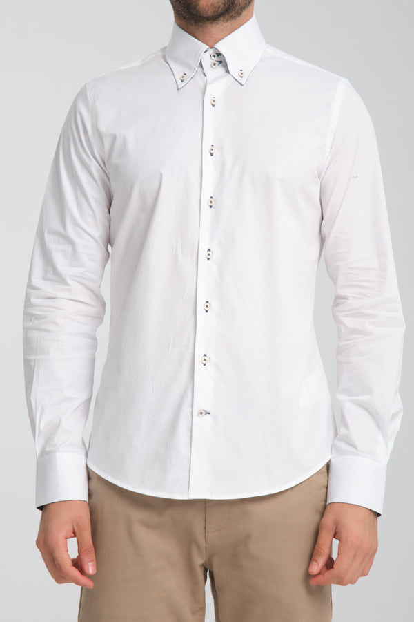 Roma Sport Poplin Stretch Man Shirt White