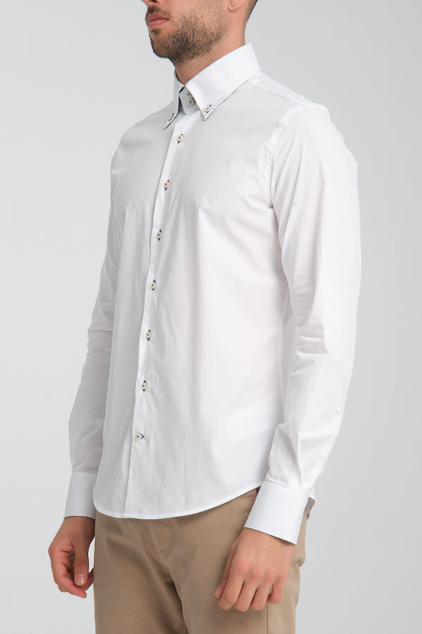 Roma Sport Poplin Stretch Man Shirt White