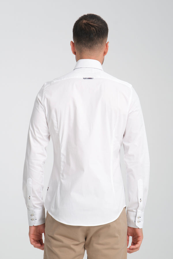 Roma Sport Poplin Stretch Man Shirt White