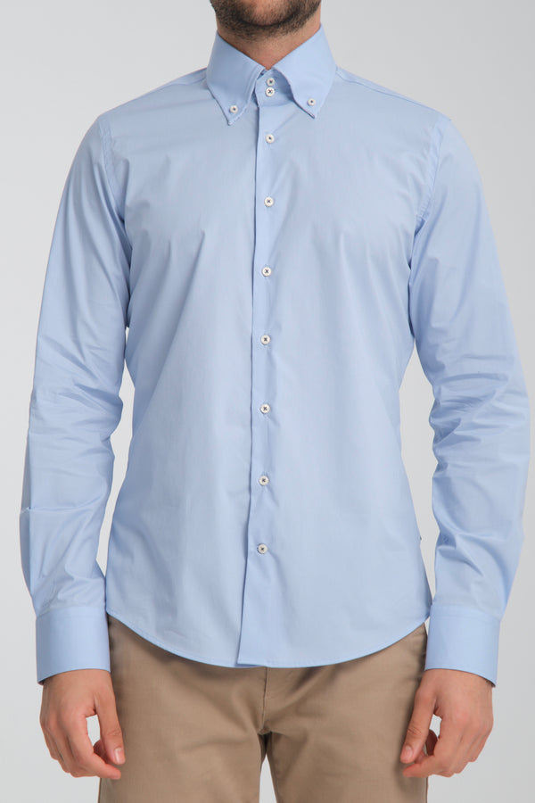 Roma Sport Poplin Stretch Man Shirt Light Blue