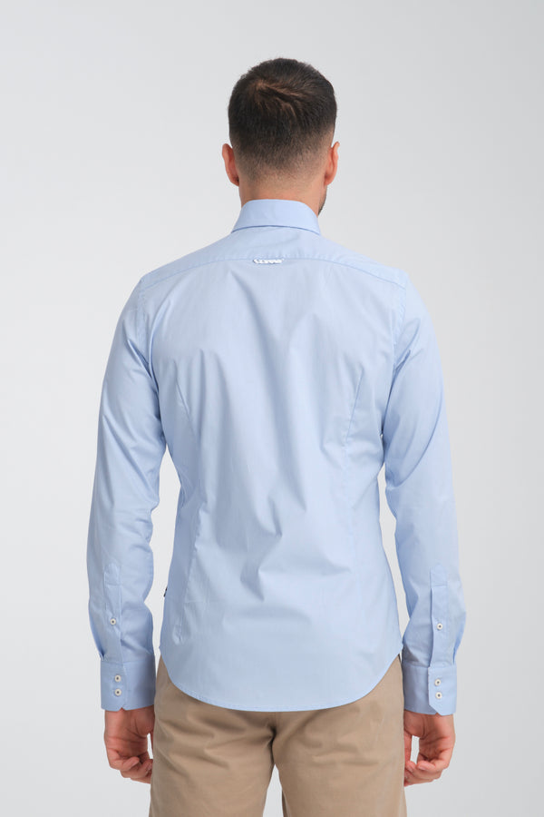 Roma Sport Poplin Stretch Man Shirt Light Blue