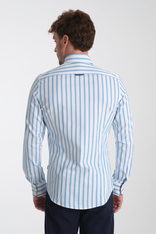 Camisa Hombre Roma Sport Armaturato Blanco Azul Claro