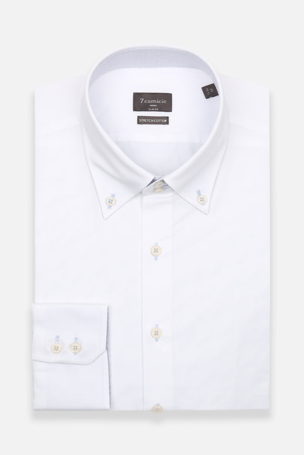 Camicia Uomo Roma Sport Popelin Stretch Bianco