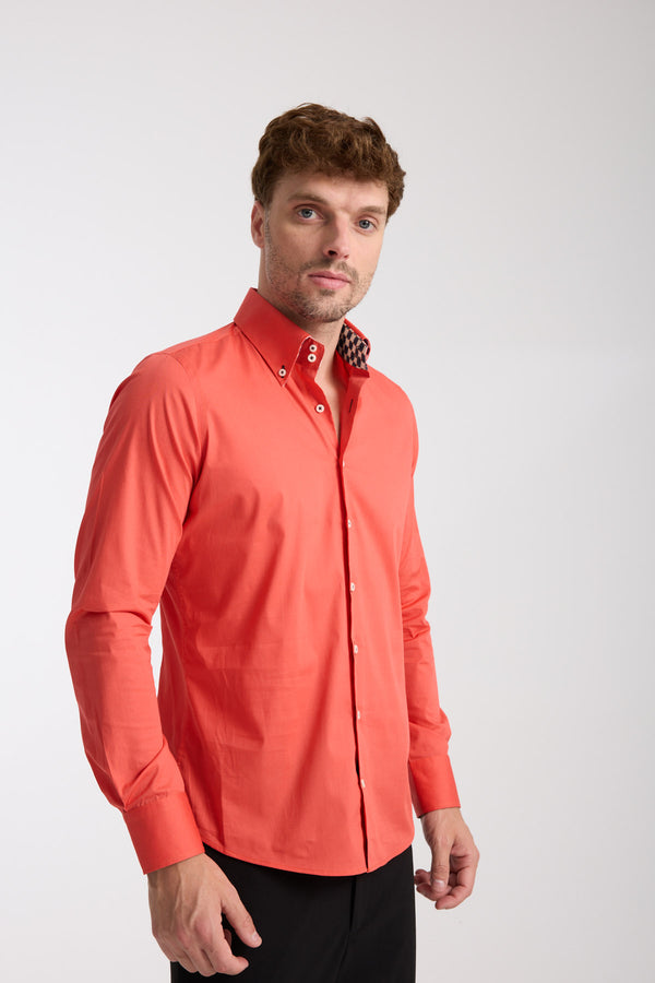 Roma Sport Poplin Stretch Man Shirt Red