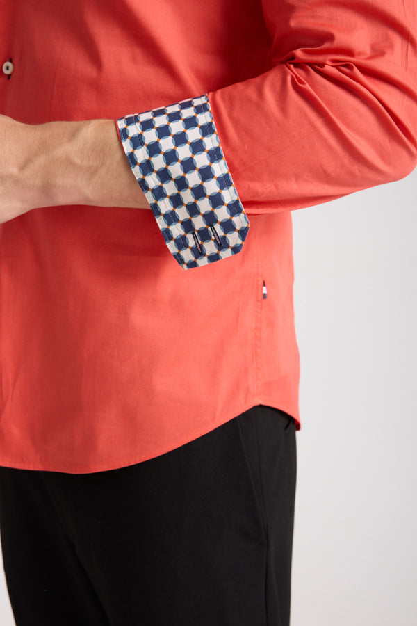 Roma Sport Poplin Stretch Man Shirt Red