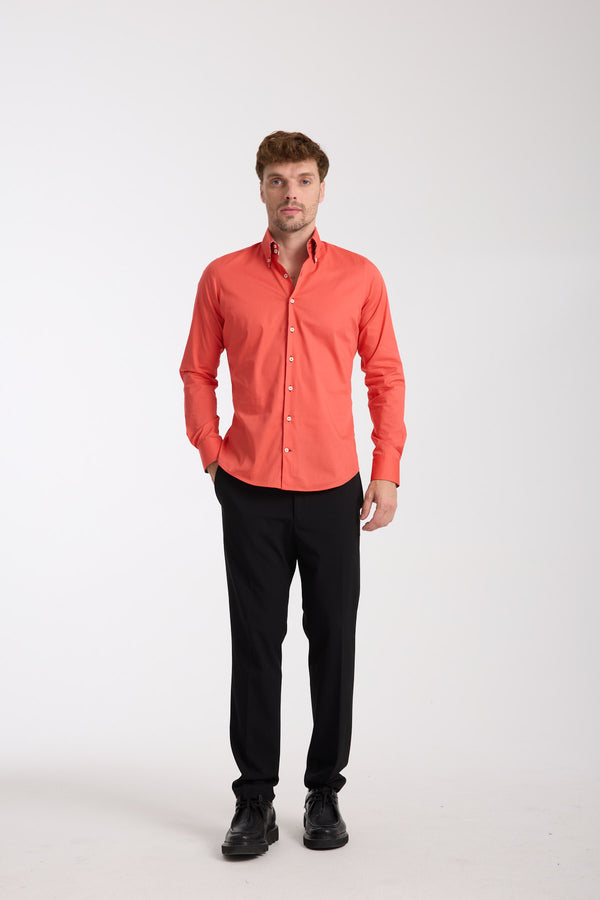 Roma Sport Poplin Stretch Man Shirt Red