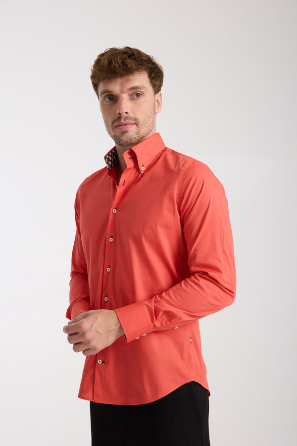 Roma Sport Poplin Stretch Man Shirt Red
