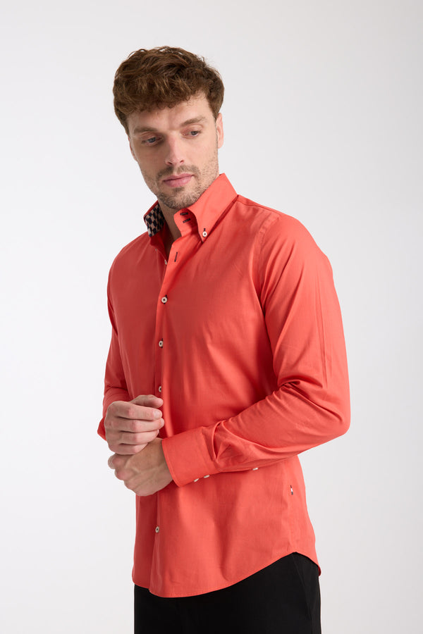Roma Sport Poplin Stretch Man Shirt Red