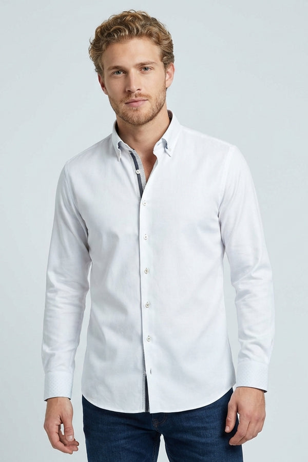 Camisa Hombre Roma Iconic Satin Blanco