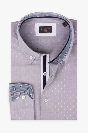 Chemise Homme Roma Iconic Oxford Gris Blanc