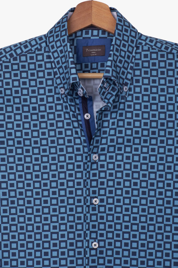 Roma Iconic Poplin Man Shirt Blue Blue