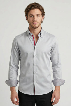 Roma Iconic Herren Hemd Satin Grau