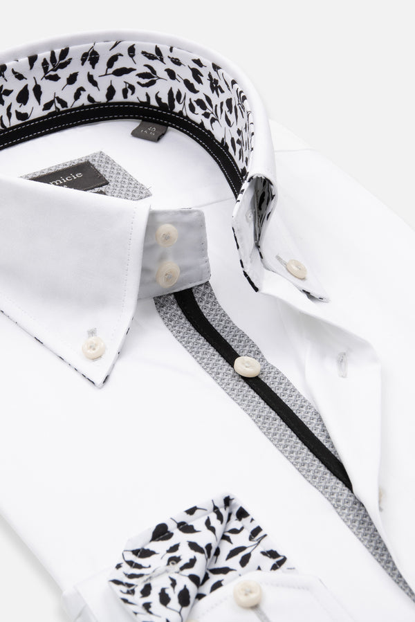 Camicia Uomo Roma Iconic Satin Bianco