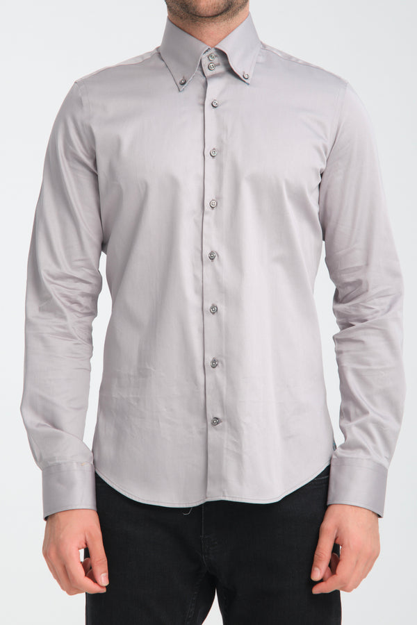 Camicia Uomo Roma Iconic Satin Grigio