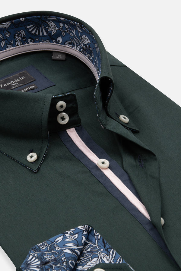 Camisa Hombre Roma Iconic Satin Verde