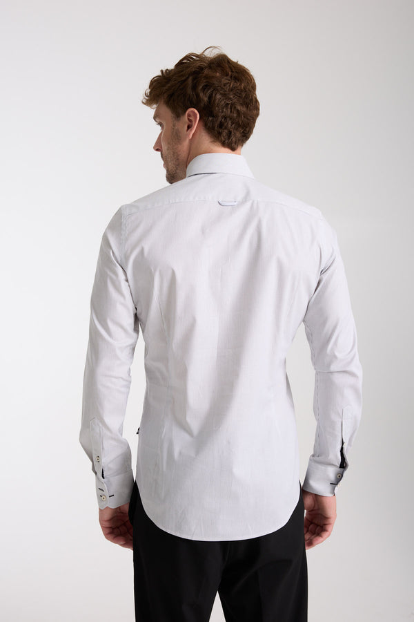 Camisa Hombre Roma Iconic Popelin Stretch Blanco Negro