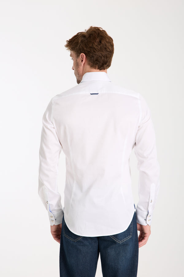 Camicia Uomo Roma Iconic Satin Bianco