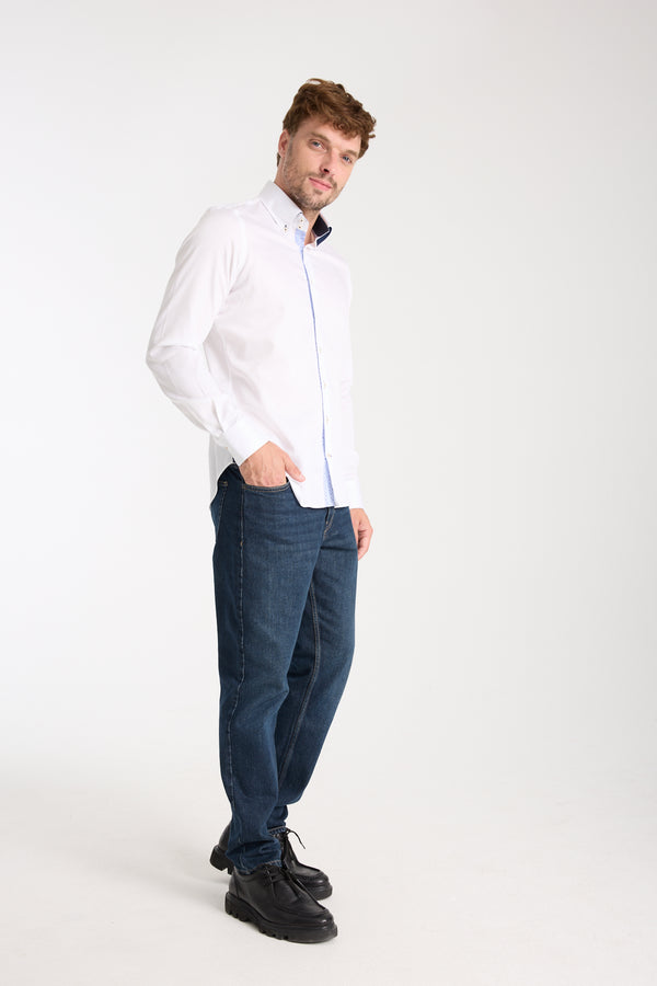 Camicia Uomo Roma Iconic Satin Bianco