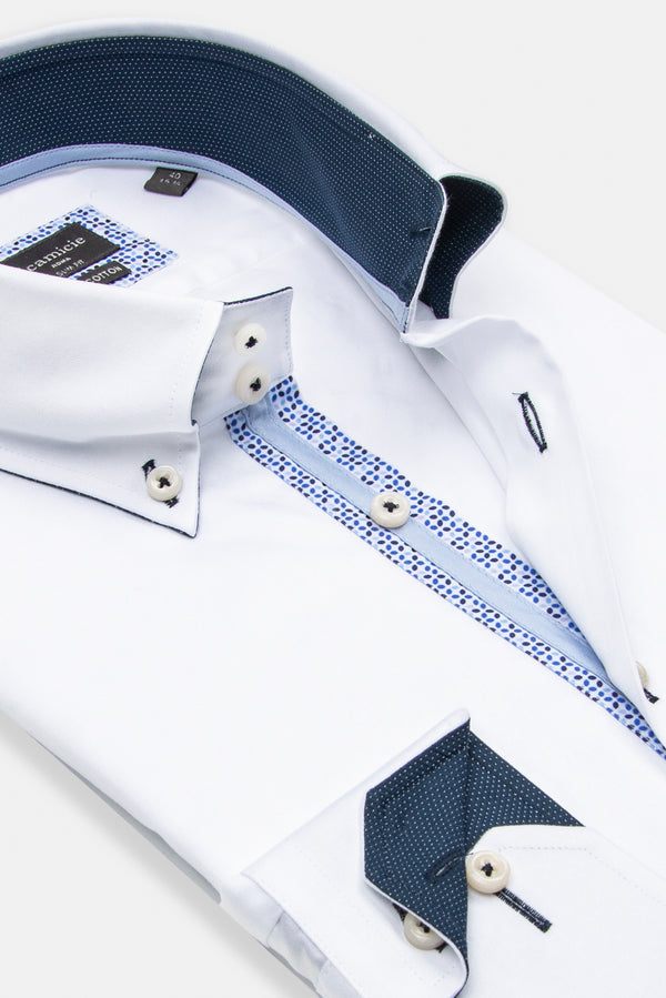 Camicia Uomo Roma Iconic Satin Bianco