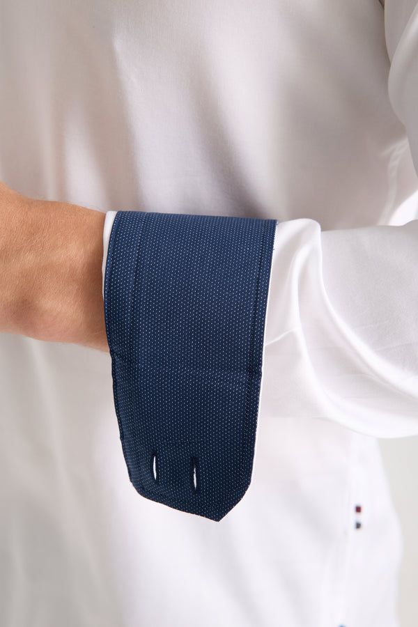 Camicia Uomo Roma Iconic Satin Bianco