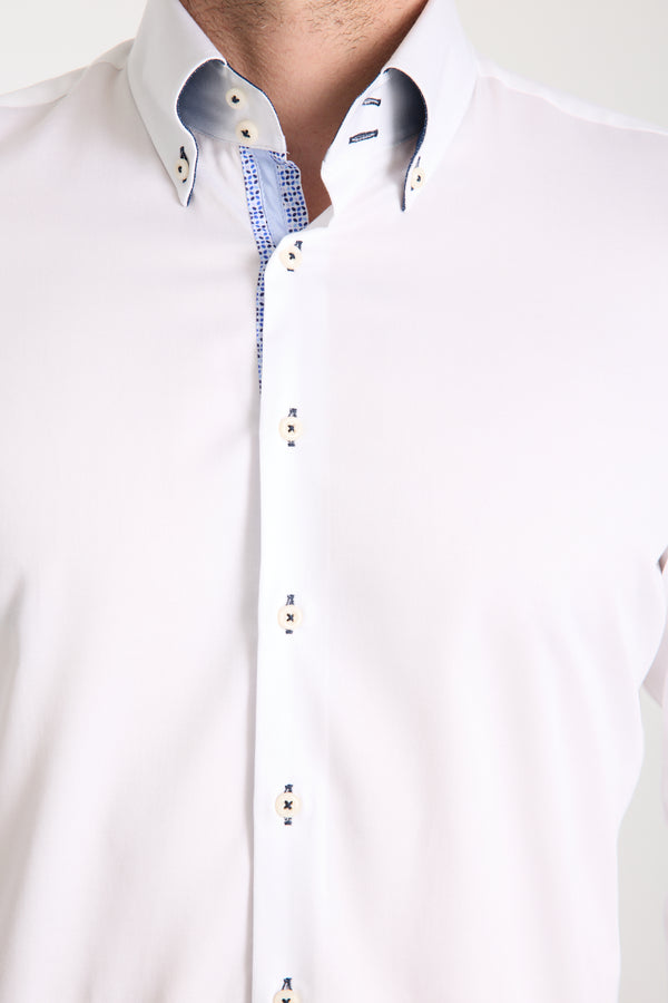 Camicia Uomo Roma Iconic Satin Bianco