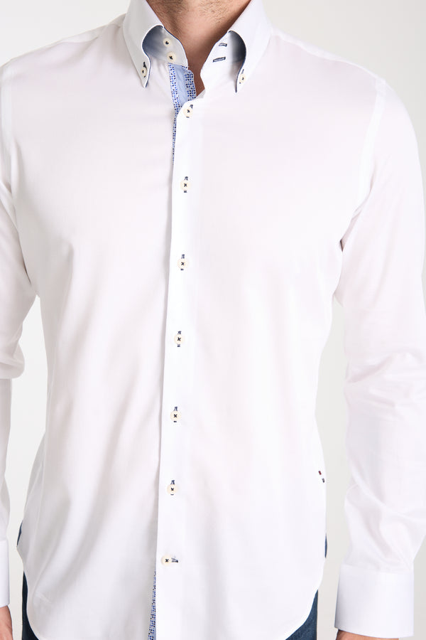 Camicia Uomo Roma Iconic Satin Bianco